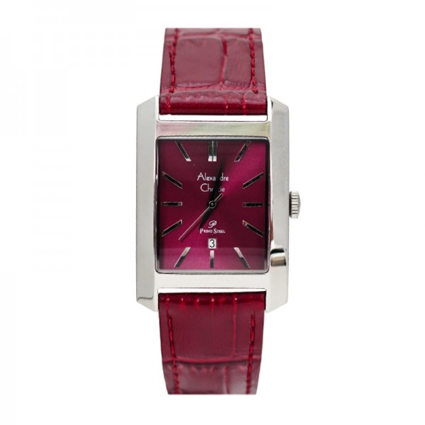 Alexandre Christie AC 1022 Silver Maroon Leather Lady MDLSSPU